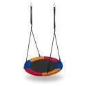 Huśtawka Bocianie gniazdo NILS CAMP NB5003 niebiesko-czerwono-pomarańczowe średnica 90 cm
