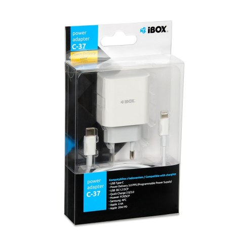 ŁADOWARKA SIECIOWA I-BOX C-37 PD20W USB-C ŁADOWARKA SIECIOWA I-BOX C-37 PD20W USB-C