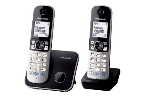 Telefon bezprzewodowy Panasonic KX-TG 6812PDM Duo Srebrny Telefon bezprzewodowy Panasonic KX-TG 6812PDM Duo Srebrny