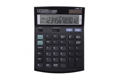 CITIZEN KALKULATOR BIUROWY CT-666N, 12-CYFROWY, 188X142MM, CZARNY CITIZEN KALKULATOR BIUROWY CT-666N, 12-CYFROWY, 188X142MM, CZARNY