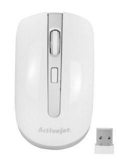 Activejet Mysz bezprzewodowa optyczna AMY-320WS; (1600 DPI; kolor biały)