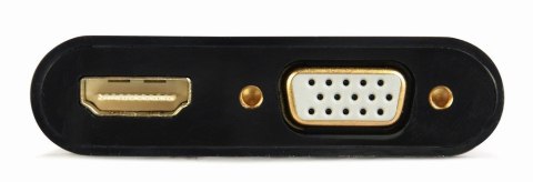 GEMBIRD KONWERTER SYGNAŁU VGA DO HDMI + VGA 0,15M, CZARNY GEMBIRD KONWERTER SYGNAŁU VGA DO HDMI + VGA 0,15M, CZARNY