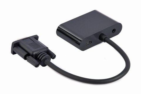 GEMBIRD KONWERTER SYGNAŁU VGA DO HDMI + VGA 0,15M, CZARNY GEMBIRD KONWERTER SYGNAŁU VGA DO HDMI + VGA 0,15M, CZARNY