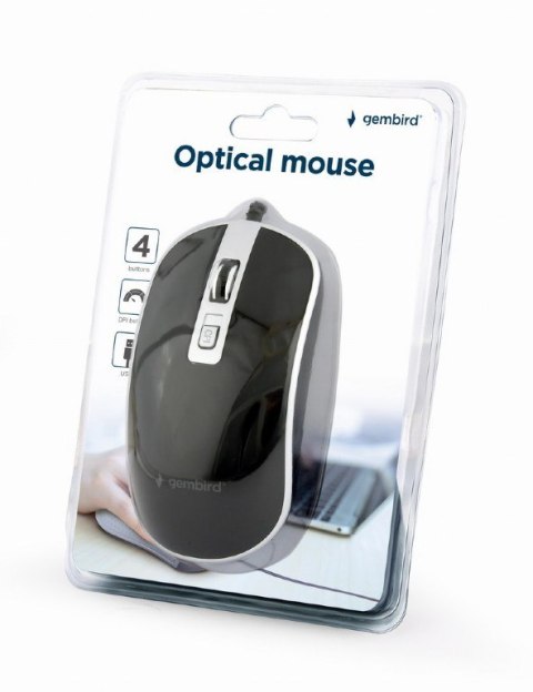 GEMBIRD MYSZ MUS-4B-06-BS OPTYCZNA 1200DPI USB CZARNO-SREBRNA GEMBIRD MYSZ MUS-4B-06-BS OPTYCZNA 1200DPI USB CZARNO-SREBRNA