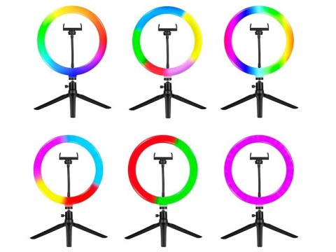 TRACER LAMPA PIERŚCIENIOWA RING RGB 26CM MINI STATYW TRACER LAMPA PIERŚCIENIOWA RING RGB 26CM MINI STATYW