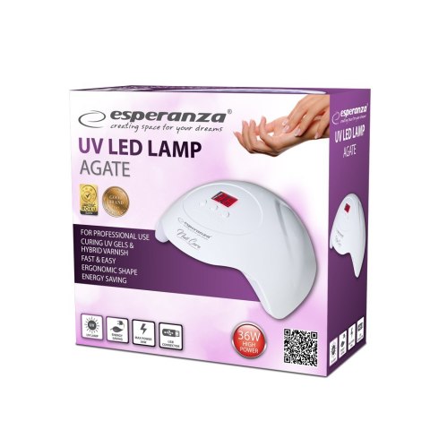 ESPERANZA LAMPA UV LED DO PAZNOKCI AGATE 36W EBN010 ESPERANZA LAMPA UV LED DO PAZNOKCI AGATE 36W EBN010