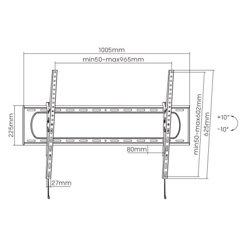 MACLEAN UCHWYT DO TV, MONITORA 120' 120KG MC-750N MACLEAN UCHWYT DO TV, MONITORA 120' 120KG MC-750N