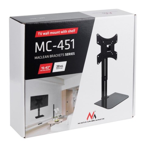 MACLEAN UCHWYT NA ŚCIANĘ DO TV Z PÓŁKĄ MC-451 MACLEAN UCHWYT NA ŚCIANĘ DO TV Z PÓŁKĄ MC-451