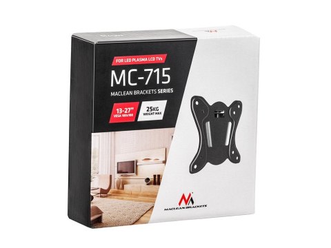 Uchwyt ścienny do telewizora Maclean MC-715 (Stały - 27"; max. 25kg) Uchwyt ścienny do telewizora Maclean MC-715 (Stały - 27"; max. 25kg)