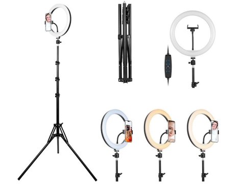 TRACER LAMPA PIERŚCIENIOWA RING 30CM STATYW TRACER LAMPA PIERŚCIENIOWA RING 30CM STATYW