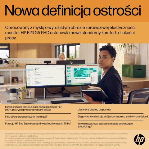 MONITOR HP LED 23,8" E24 G5 (6N6E9AA) MONITOR HP LED 23,8" E24 G5 (6N6E9AA)
