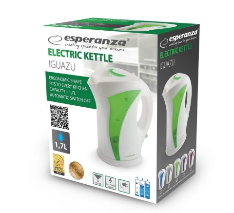 Czajnik elektryczny Esperanza Iguazu EKK018G (2200W 1.7l; kolor zielony) Czajnik elektryczny Esperanza Iguazu EKK018G (2200W 1.7l; kolor zielony)