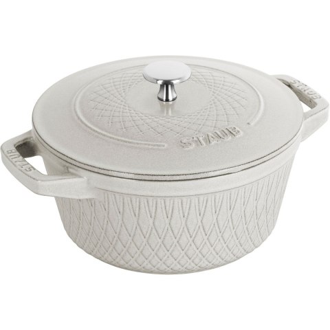 Garnek żeliwny okrągły Staub - 2.3 ltr, Biała trufla Garnek żeliwny okrągły Staub - 2.3 ltr, Biała trufla