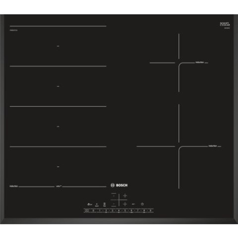 Bosch | PXE651FC1E | płyta grzewcza | Indukcja | Liczba palników/stref grzejnych 4 | Funkcja DirectSelect | Zegar | Czarny | Wyś