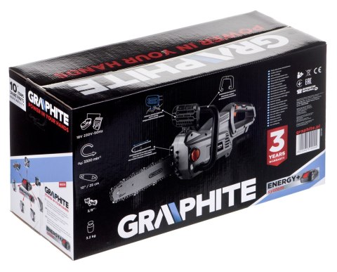 Piła łańcuchowa akumulat 250mm Graphite ENERGY+ 18V Piła łańcuchowa akumulat 250mm Graphite ENERGY+ 18V