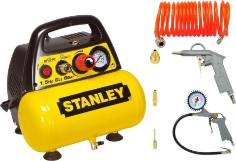 Kompresor bezolejowy 6L+Zestaw pneumatyczny STANLEY Kompresor bezolejowy 6L+Zestaw pneumatyczny STANLEY