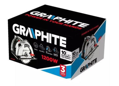 Pilarka tarczowa 1200W Graphite tarcza 185 mm z walizką Pilarka tarczowa 1200W Graphite tarcza 185 mm z walizką
