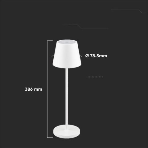 Lampka Biurkowa Nocna V-TAC 2W LED Ładowanie Ściemnianie IP54 Biała VT-7522 3000K 200lm Lampka Biurkowa Nocna V-TAC 2W LED Ładowanie Ściemnianie IP54 Biała VT-7522 3000K 200lm