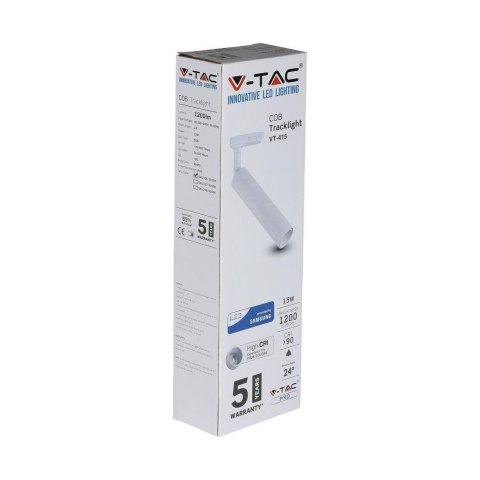 Oprawa 15W LED V-TAC Szynosystem 3F SAMSUNG CHIP CRI90+ Biała VT-415-W 4000K 1200lm 5 Lat Gwarancji Oprawa 15W LED V-TAC Szynosystem 3F SAMSUNG CHIP CRI90+ Biała VT-415-W 4000K 1200lm 5 Lat Gwarancji