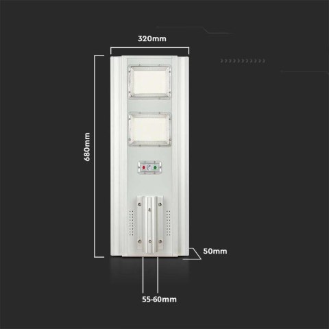 Oprawa Uliczna LED Solarna V-TAC 33W Czujnik ruchu, Pilot VT-20201 6500K 2300lm Oprawa Uliczna LED Solarna V-TAC 33W Czujnik ruchu, Pilot VT-20201 6500K 2300lm