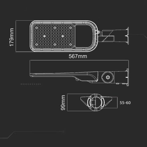 Oprawa Uliczna LED V-TAC SAMSUNG CHIP z regulacją i czujnikiem światła 100W 120Lm/W VT-139 6500K 11000lm 5 Lat Gwarancji Oprawa Uliczna LED V-TAC SAMSUNG CHIP z regulacją i czujnikiem światła 100W 120Lm/W VT-139 6500K 11000lm 5 Lat Gwarancji