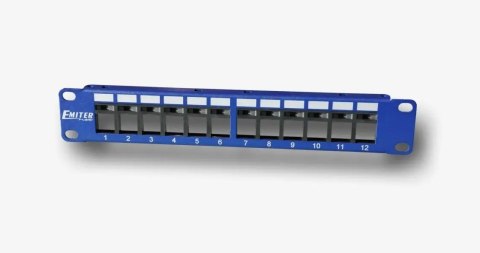 EmiterNet Panel 10" 12-portowy pusty dla RJ45 i RJ12 do gniazd beznarzędziowych
