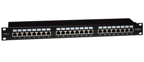 EmiterNet Panel 19" 24xRJ45 STP kat.6 (1U) z półką EmiterNet Panel 19" 24xRJ45 STP kat.6 (1U) z półką