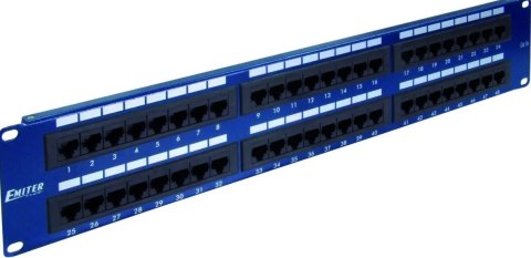 EmiterNet Panel 19", 48xRJ45 UTP kat.5e (2U) niebieski EmiterNet Panel 19", 48xRJ45 UTP kat.5e (2U) niebieski