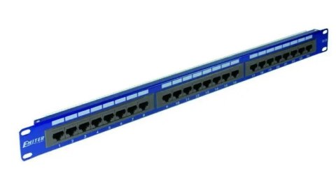 EmiterNet Panel 19 ",24xRJ45 UTP cat.6 1U melynas DCN / PPFA-951K-248-C6 EmiterNet Panel 19 ",24xRJ45 UTP cat.6 1U melynas DCN / PPFA-951K-248-C6