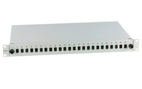 EmiterNet Przełącznica wysuwana 19" 1U 24xSC simplex, szara EmiterNet Przełącznica wysuwana 19" 1U 24xSC simplex, szara