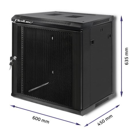 QOLTEC SZAFA RACK 19" | 12U | 600X635X450 | PERFOROWANE DRZWI QOLTEC SZAFA RACK 19" | 12U | 600X635X450 | PERFOROWANE DRZWI
