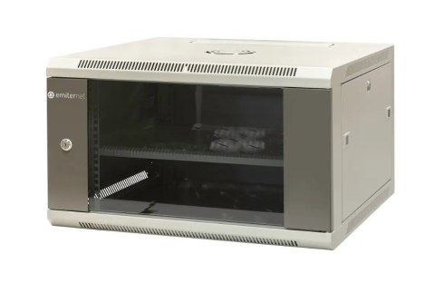 EmiterNet Szafa wisząca niedzielona 19'' 6U, drzwi blacha/szkło, 600×600×370mm szer./gł./wys. EmiterNet Szafa wisząca niedzielona 19'' 6U, drzwi blacha/szkło, 600×600×370mm szer./gł./wys.