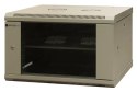 EmiterNet Szafa wisząca niedzielona 19'' 6U, niezmontowana, drzwi blacha/ szkło, 600x600x370mm szer./gł./wys.