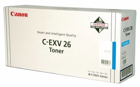 Canon Toner C-EXV26 (1659B006) Cyan, Wydajność 6000 stron. Canon Toner C-EXV26 (1659B006) Cyan, Wydajność 6000 stron.