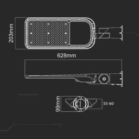 Oprawa Uliczna LED V-TAC SAMSUNG CHIP z regulacją i czujnikiem światła 150W 120Lm/W VT-169ST-S 4000K 16500lm 5 Lat Gwarancji Oprawa Uliczna LED V-TAC SAMSUNG CHIP z regulacją i czujnikiem światła 150W 120Lm/W VT-169ST-S 4000K 16500lm 5 Lat Gwarancji