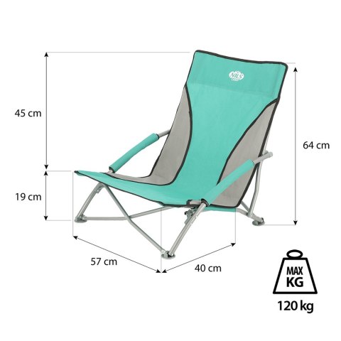 Krzesło plażowe NILS CAMP NC3035 zielono-szare Krzesło plażowe NILS CAMP NC3035 zielono-szare