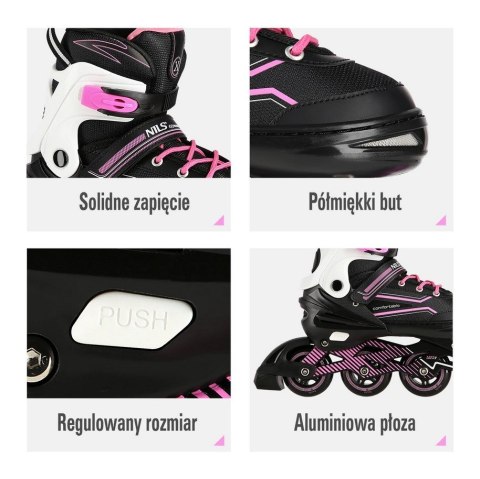 Łyżworolki NILS Extreme NA1169A różowe rozm. L (39-42) Łyżworolki NILS Extreme NA1169A różowe rozm. L (39-42)