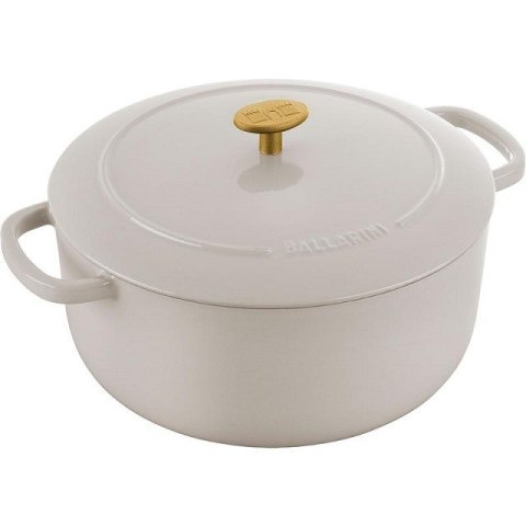 Garnek żeliwny okrągły Ballarini Bellamonte - 5.5 ltr, Kość słoniowa Garnek żeliwny okrągły Ballarini Bellamonte - 5.5 ltr, Kość słoniowa