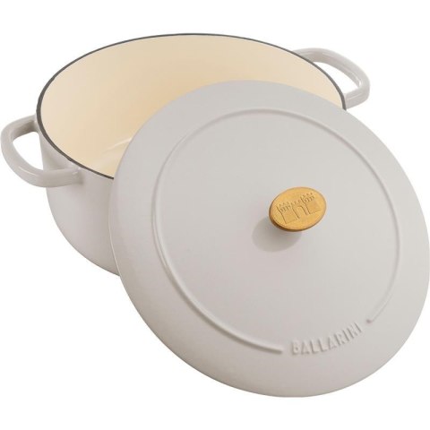 Garnek żeliwny okrągły Ballarini Bellamonte - 5.5 ltr, Kość słoniowa Garnek żeliwny okrągły Ballarini Bellamonte - 5.5 ltr, Kość słoniowa
