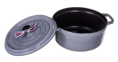 Garnek żeliwny okrągły Staub - 3.8 ltr, Grafitowy Garnek żeliwny okrągły Staub - 3.8 ltr, Grafitowy