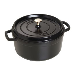 Garnek żeliwny okrągły Staub - 5.2 ltr, Czarny