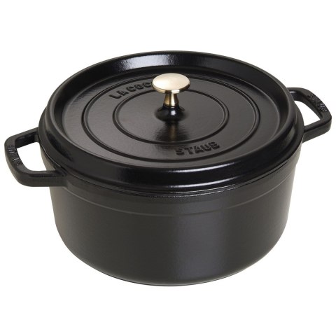 Garnek żeliwny okrągły Staub - 5.2 ltr, Czarny Garnek żeliwny okrągły Staub - 5.2 ltr, Czarny