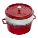 Garnek żeliwny okrągły z wkładem Staub - Czerwony, 5.25 ltr