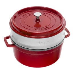 Garnek żeliwny okrągły z wkładem Staub - Czerwony, 5.25 ltr
