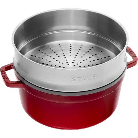 Garnek żeliwny okrągły z wkładem Staub - Czerwony, 5.25 ltr Garnek żeliwny okrągły z wkładem Staub - Czerwony, 5.25 ltr