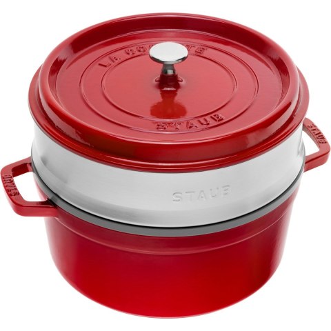 Garnek żeliwny okrągły z wkładem Staub - Czerwony, 5.25 ltr Garnek żeliwny okrągły z wkładem Staub - Czerwony, 5.25 ltr