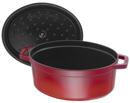 Garnek żeliwny owalny Staub - 8 ltr, Czerwony