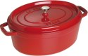 Garnek żeliwny owalny Staub - 8 ltr, Czerwony