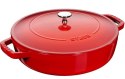 Głęboka patelnia do duszenia z pokrywką Staub - 28 cm, Czerwony
