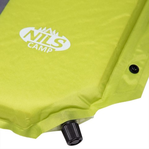 Mata samopompująca z poduszką NILS CAMP NC4349 zielono-szara - 3 cm Mata samopompująca z poduszką NILS CAMP NC4349 zielono-szara - 3 cm